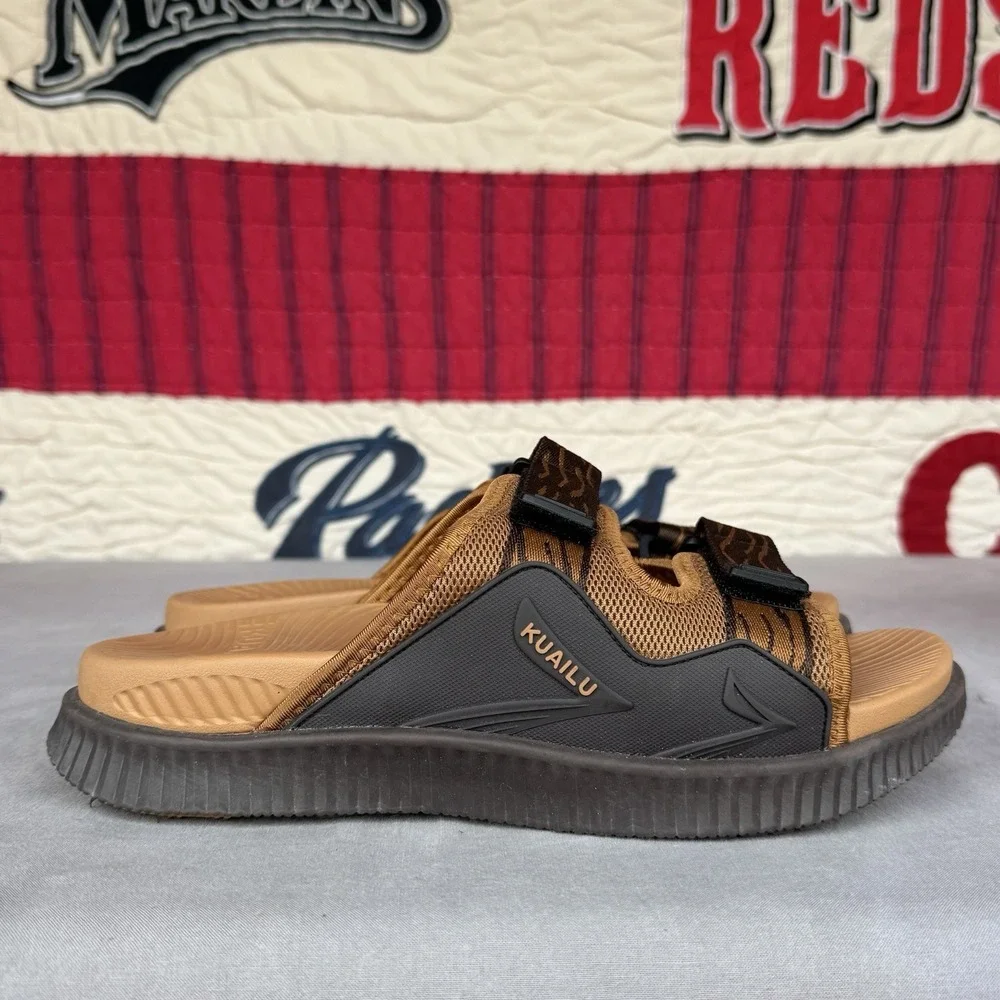 Size 10.5 -‎ KuaiLu Mens Orthotic Sandals Athletic Thick Cushion Recovery Slides